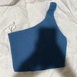 Babaton Sculpt Knit One-Shoulder Cropped Tank